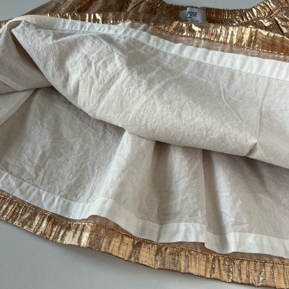 Repose Ams Gold Shiny Mini Skirt size 10Y - Picture 7 of 13